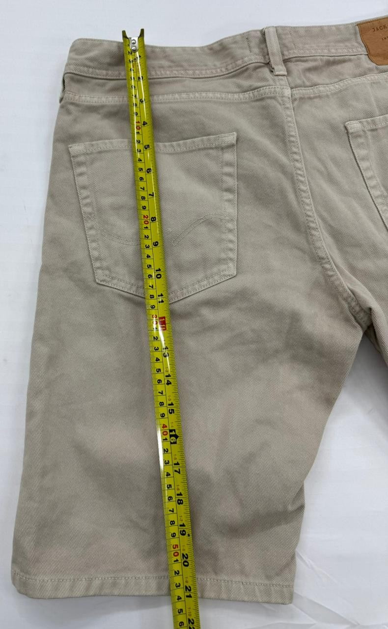 Jack & Jones Men's XL Gray Denim Regular Fit Shorts Ripped 5-Pocket