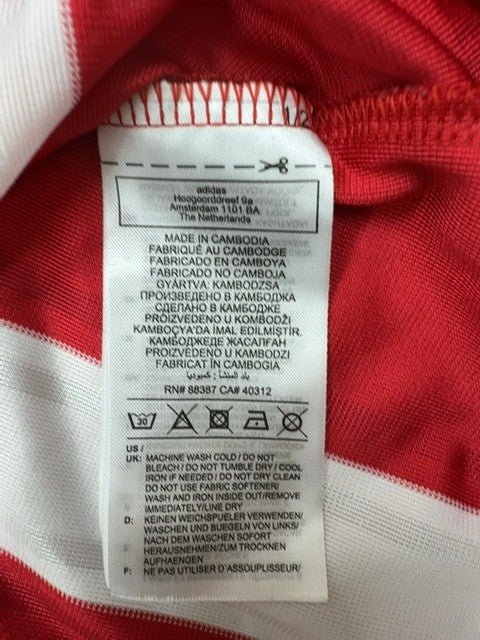 Adidas Striped 24 Jersey XL White/Red AeroReady Primegreen