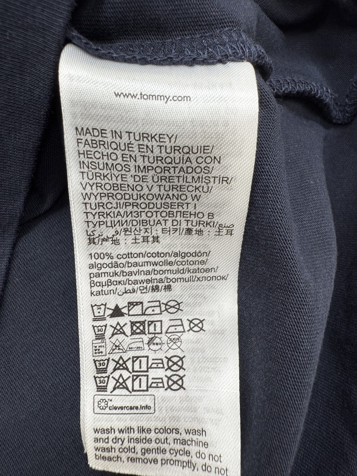 Tommy Hilfiger Navy XS Cotton Short Sleeve Crewneck T-Shirt