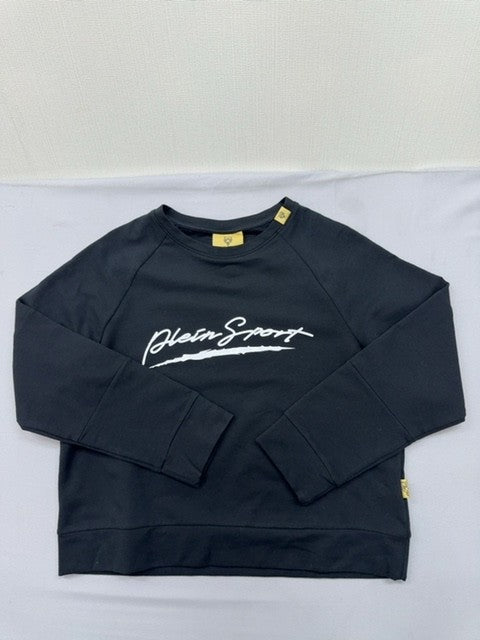 Plein Sport Black Crewneck Sweatshirt Men's S Long Sleeve Cotton Fleece