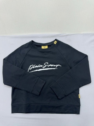 Plein Sport Black Crewneck Sweatshirt Men's S Long Sleeve Cotton Fleece