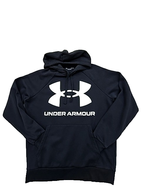 Under Armour Men's Black Fleece Pullover Hoodie Size M Loose