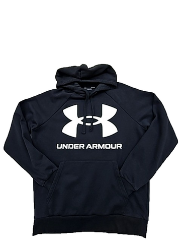 Under Armour Men's Black Fleece Pullover Hoodie Size M Loose