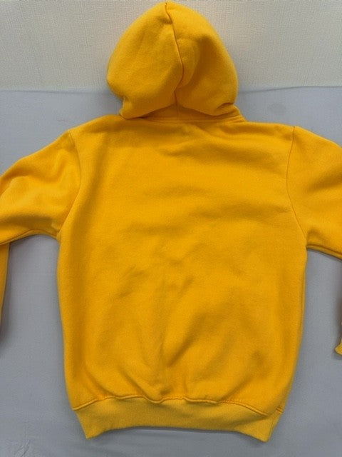 Champion Men's Large Yellow Fleece Pullover Hoodie Logo USA Cotton Poly