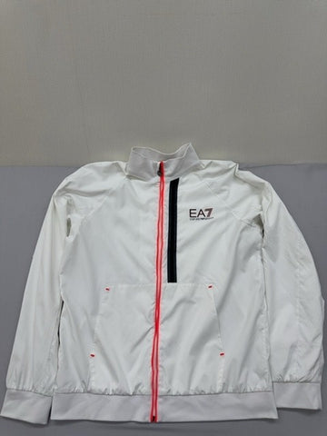 Ea7 Emporio Armani Men's White XL Activewear Zip Jacket