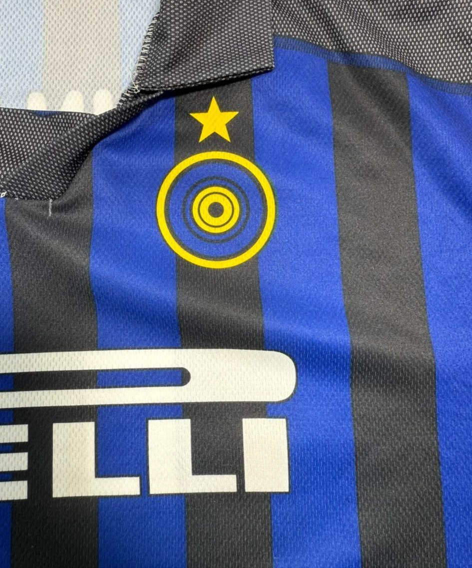 Unisex Inter Milan Cannavaro #13 Blue Black Striped Pirelli Jersey Size XL