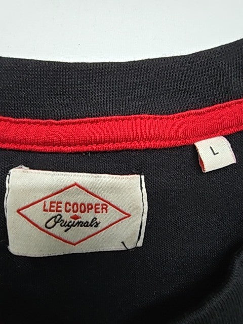 Lee Cooper Men's Black Logo T-Shirt Crew Neck Size L Regular Fit
