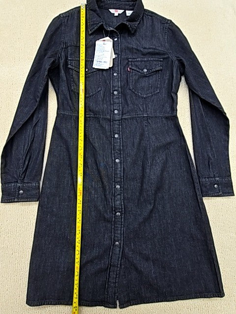 Levi's Women's Blue Denim Shirt Dress S Long Sleeve Knee Length
