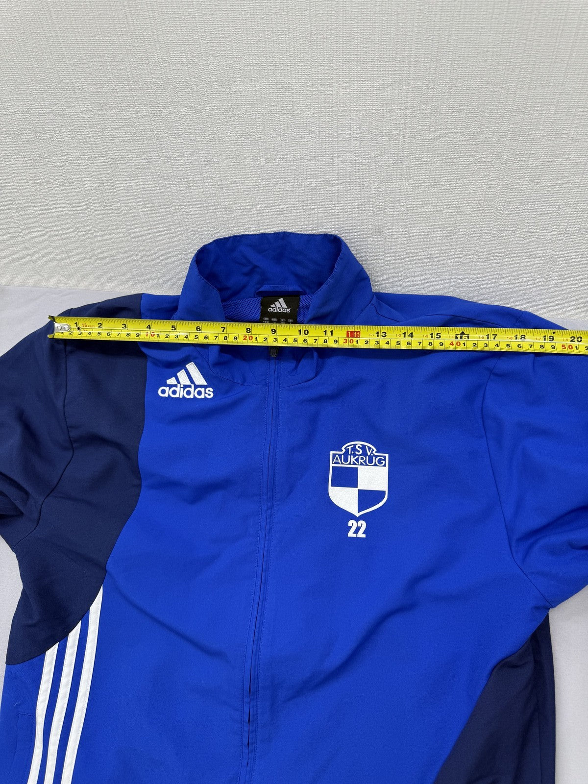 Adidas Navy Track Jacket M Full Zip Striped Athletic Unisex