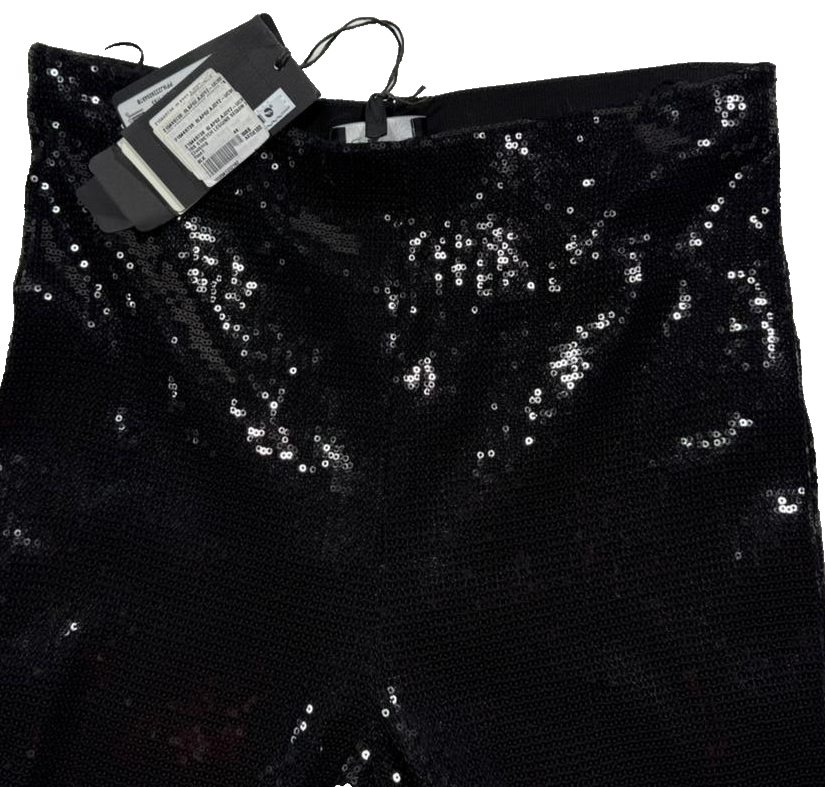 BNWT Giorgio Armani Women's Black Sequin Stretch Leggings Size 44