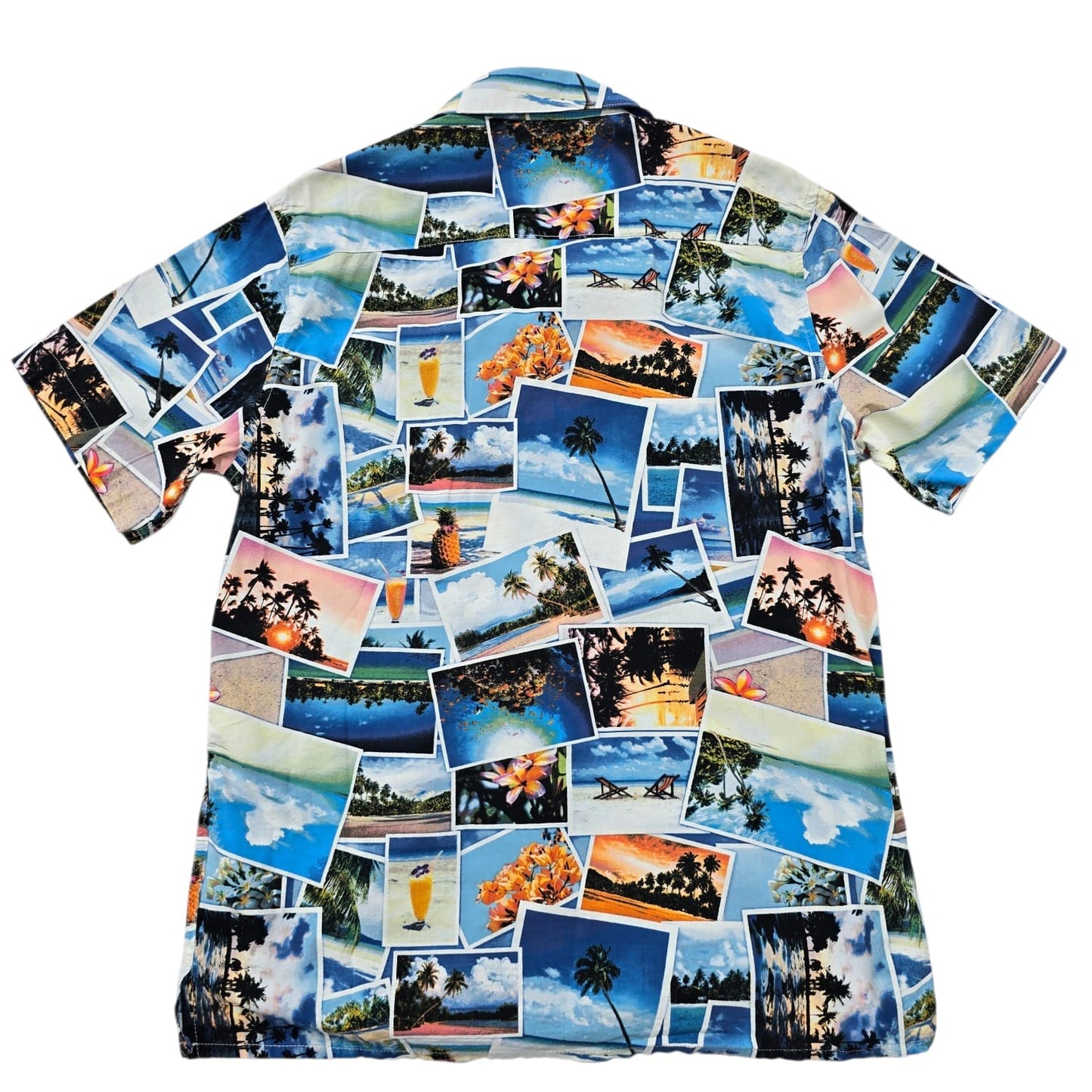 Smog Men's Multicolor Short Sleeve Camp Collar Shirt Size M