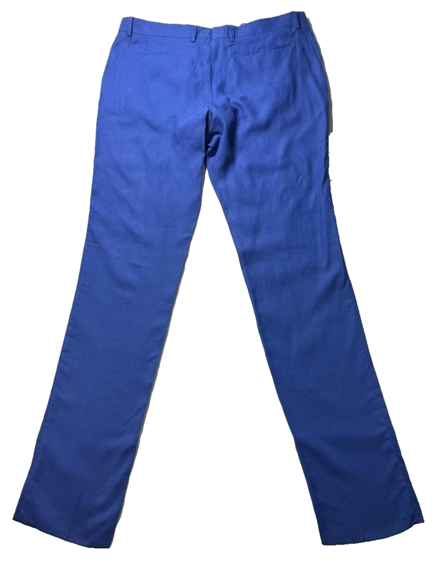Paul Smith Blue Linen Blend Slim Fit Dress Pants Men's Formal Trousers Size 36