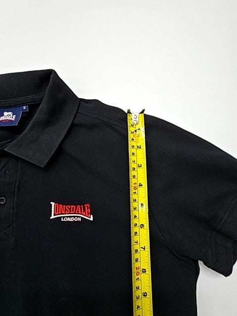 London Boys Black Logo Polo Shirt Size S Wash Inside Out