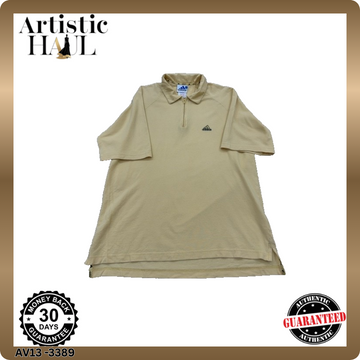 Adidas Men's Beige Short Sleeve Polo Shirt Size M