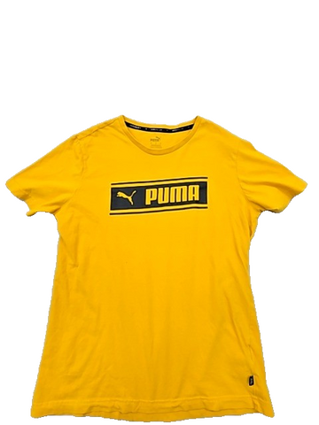 Puma Men's Yellow Short Sleeve Crew Neck T-Shirt Size S Logo 58319