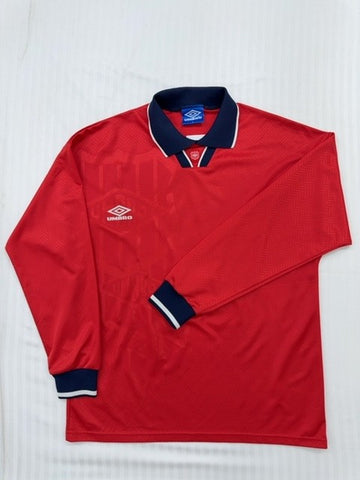 Umbro Men's Red Retro Soccer Jersey Size L Vintage 1980s