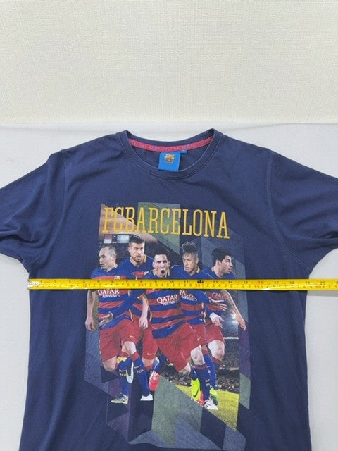 FC Barcelona Women's Vintage Navy M T-Shirt Qatar Airways Graphic
