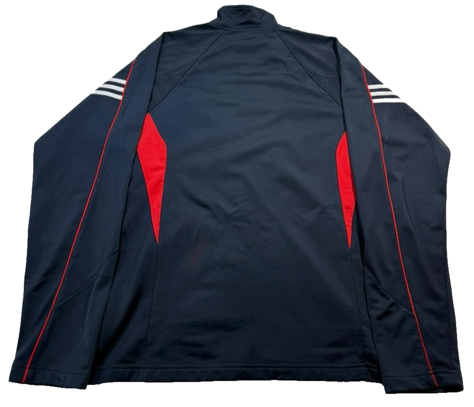 Adidas Men's Navy Blue Red White Full Zip Track Jacket Stand Collar Size L