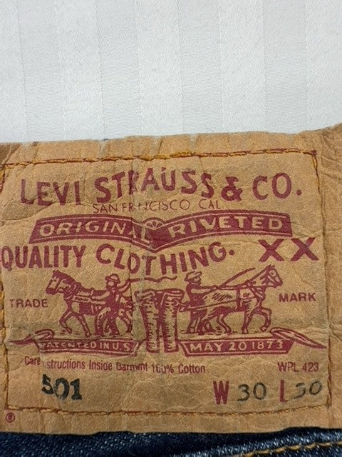 Levi's Men's Dark Blue 501 Original Jeans W30 L30 Vintage