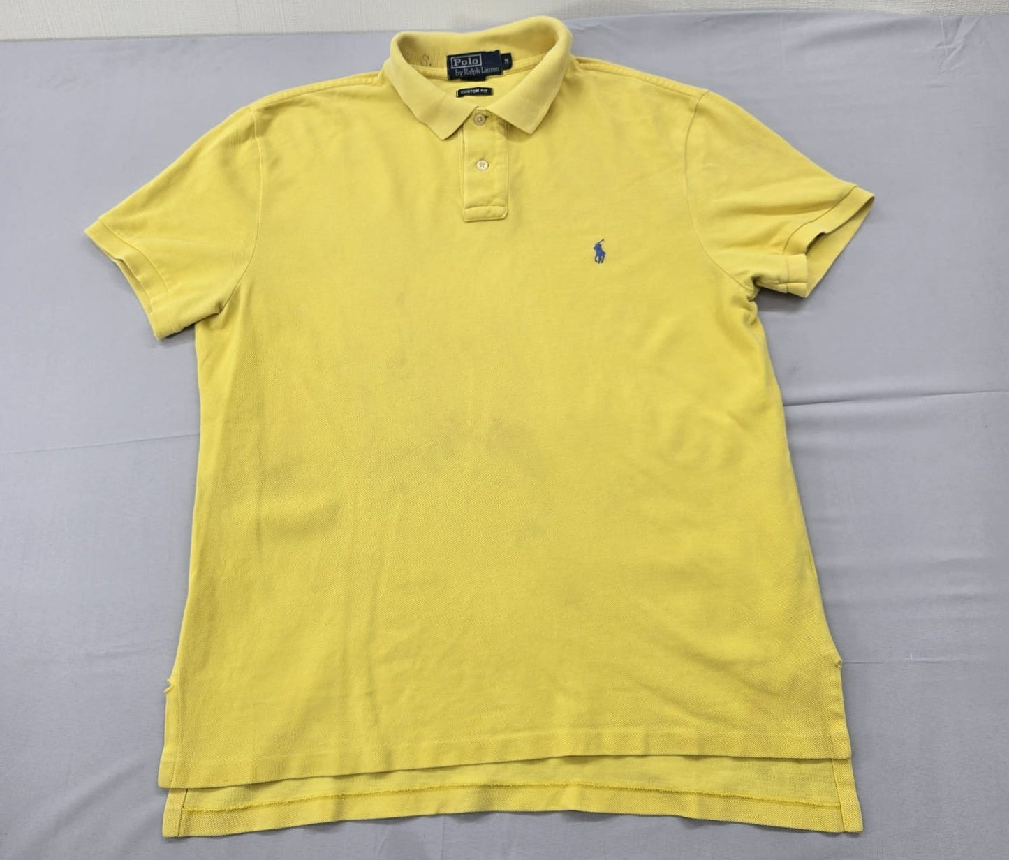 Polo Ralph Lauren Men's Yellow Polo Shirt Size M Custom Fit