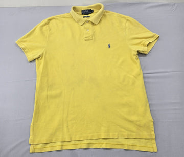 Polo Ralph Lauren Men's Yellow Polo Shirt Size M Custom Fit