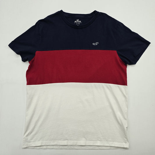 Hollister Boys Color Block Logo T-Shirt Navy Red White Kids L No Condition
