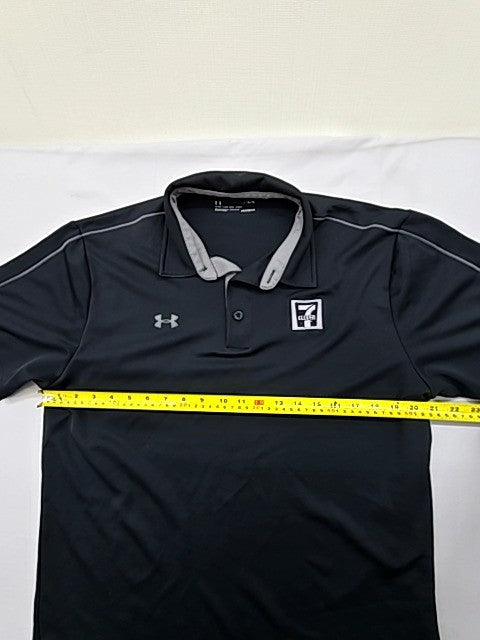 Under Armour HeatGear Black Polo Shirt Men's LG Short Sleeve Loose