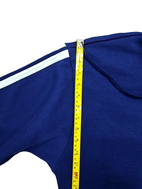 Adidas Men's Navy Zip Up Hoodie Size M Long Sleeve Stripes