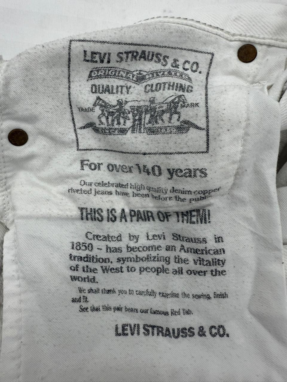 Vintage Levi's 534 White Slim Jeans 29x32 High Rise