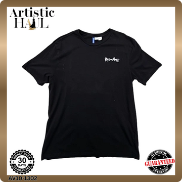 H&M Men's Rick and Morty Black T-Shirt M Cotton Short Sleeve