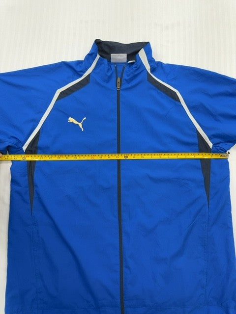 Puma Men's XL Blue Zip Track Jacket White Piping