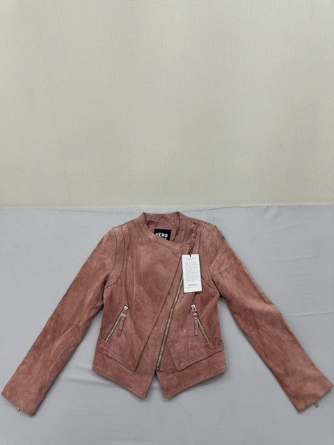 Vero Moda Pink Faux Leather Bomber Jacket Short Size S Women