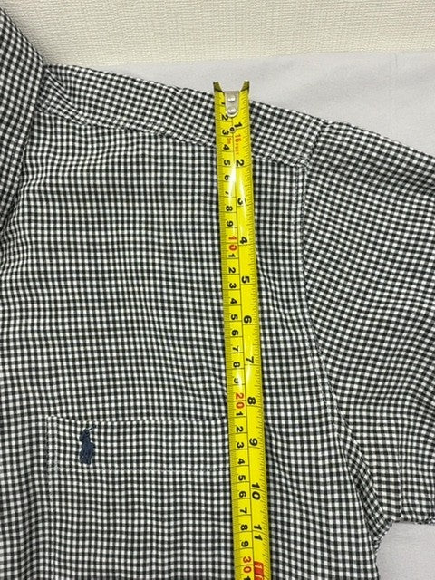 Ralph Lauren Gray Gingham Short Sleeve Button-Down XXL 100% Cotton USA