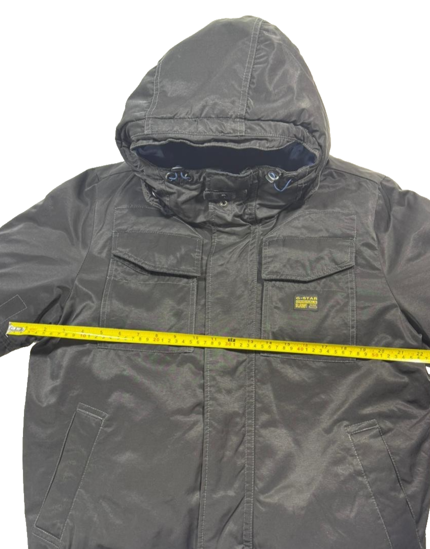 G-Star Raw Men's Hooded Bomber Jacket Black Large Padded Winter Coat Size L