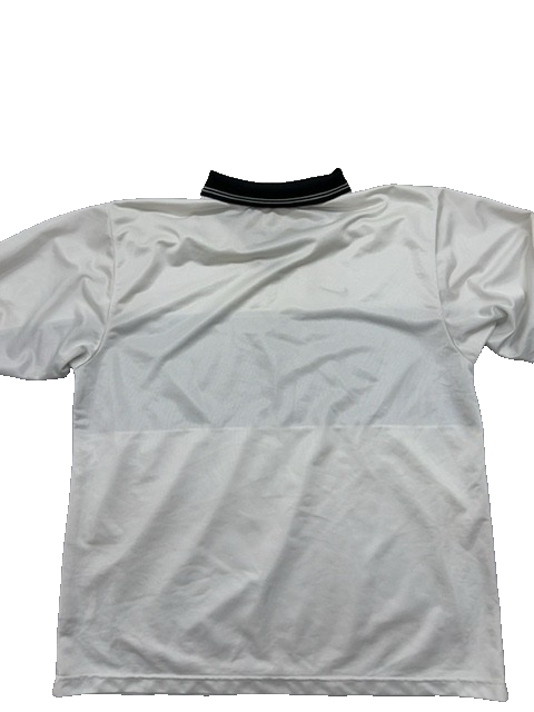 Nike Team Striped Polo Shirt XL White/Navy Short Sleeve Men's