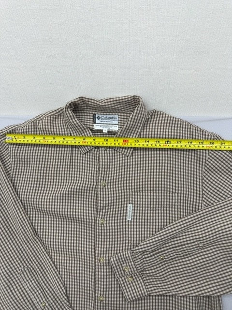 Columbia Brown Gingham Flannel Long Sleeve Button-Down Shirt Men's M
