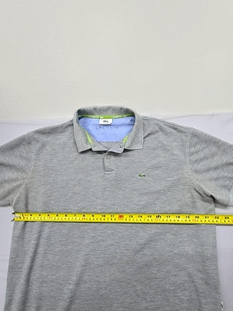 Lacoste Grey Men's Short Sleeve Polo Shirt Size 6 Cotton Pique France