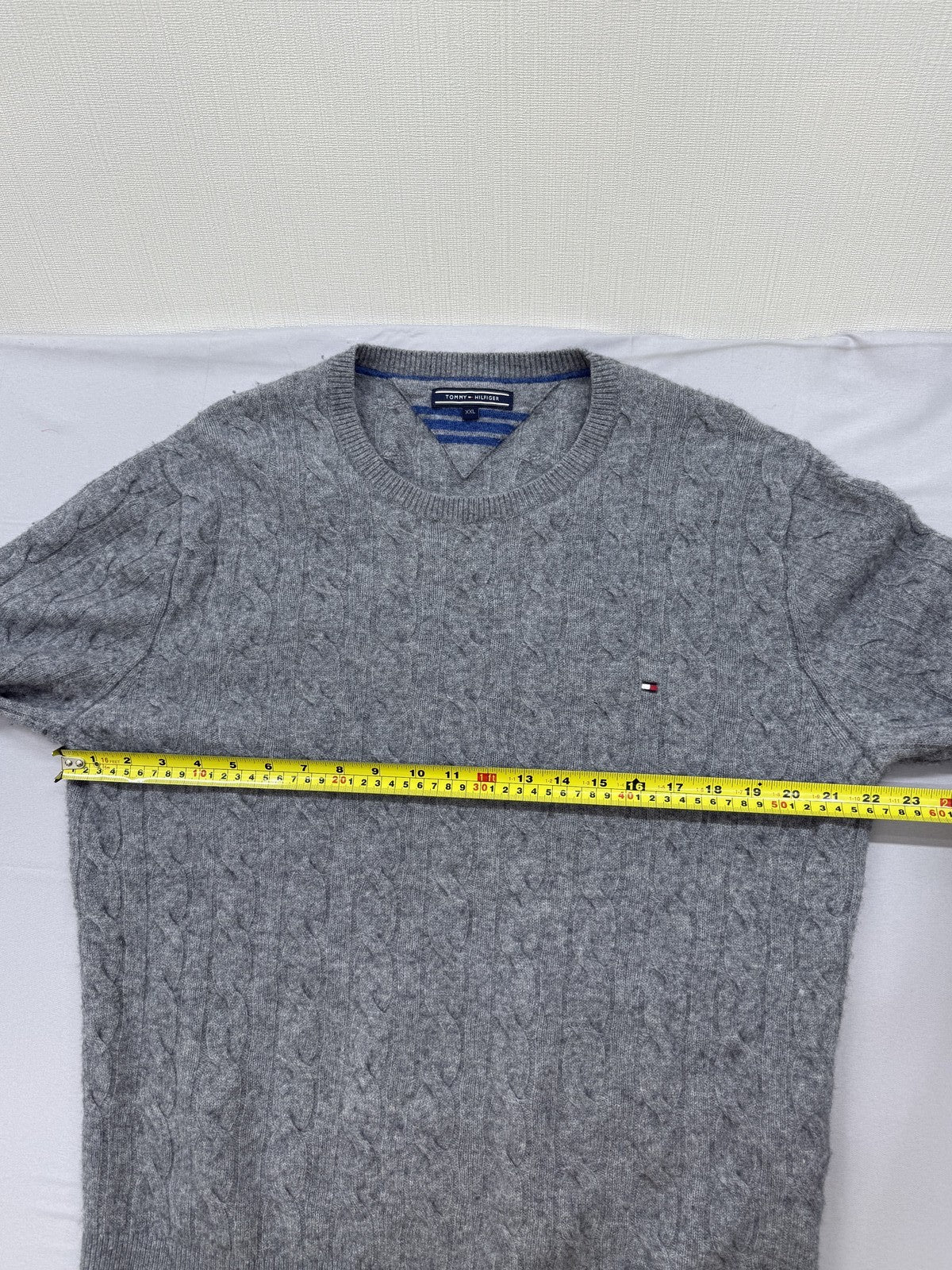 Tommy Hilfiger Cable Knit Crewneck Sweater Men's XXL Grey
