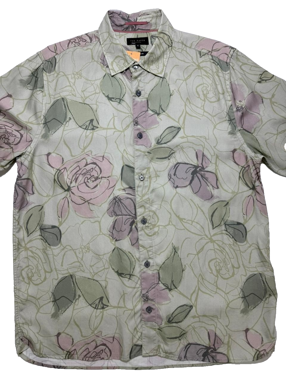 Ted Baker Men's Green Bobbio Long Sleeve Floral Print Shirt |Size:L