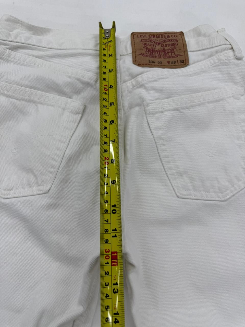 Vintage Levi's 534 White Slim Jeans 29x32 High Rise