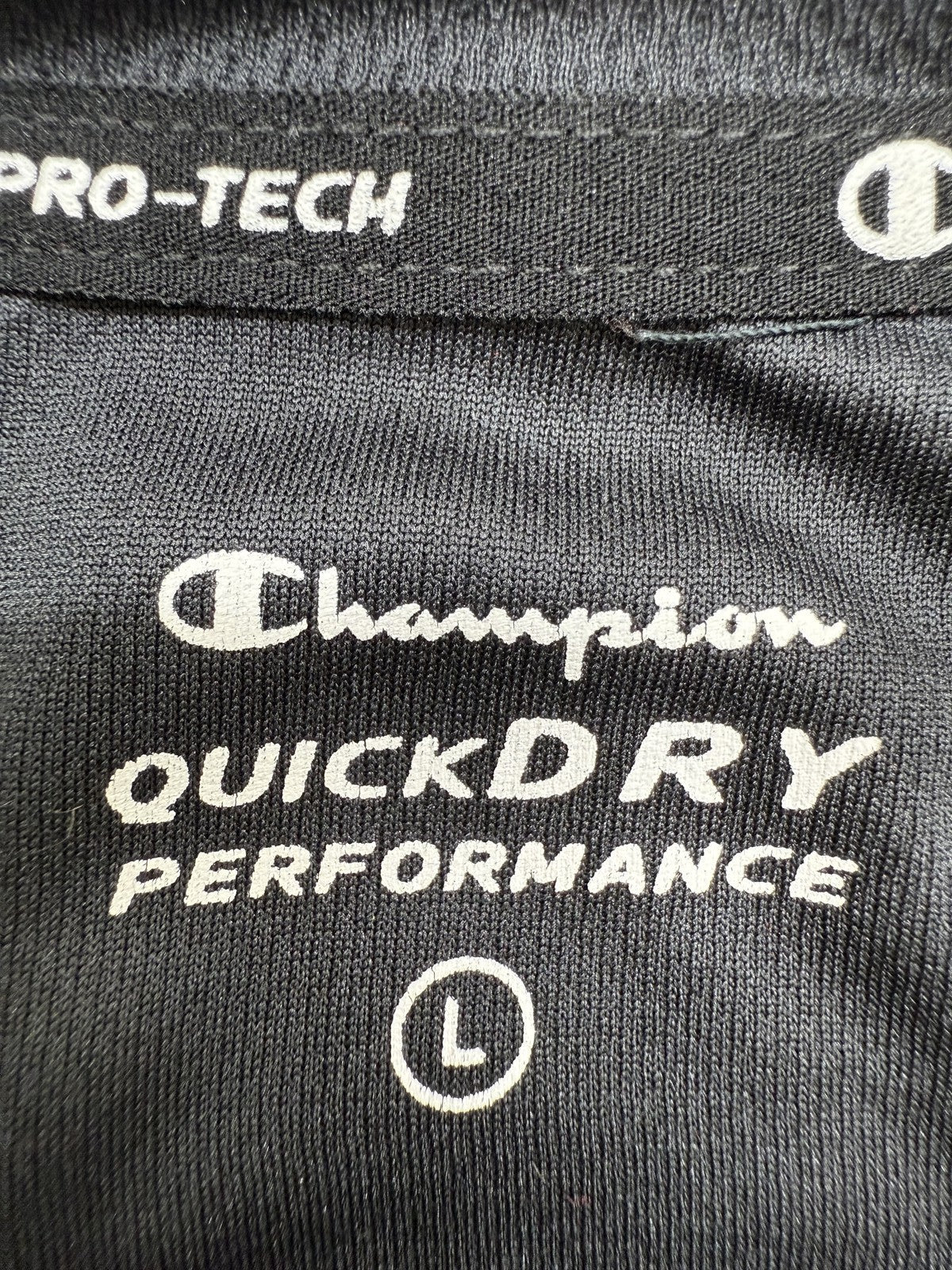 Champion Quick Dry Performance T-Shirt L Black Crew Neck Athletic