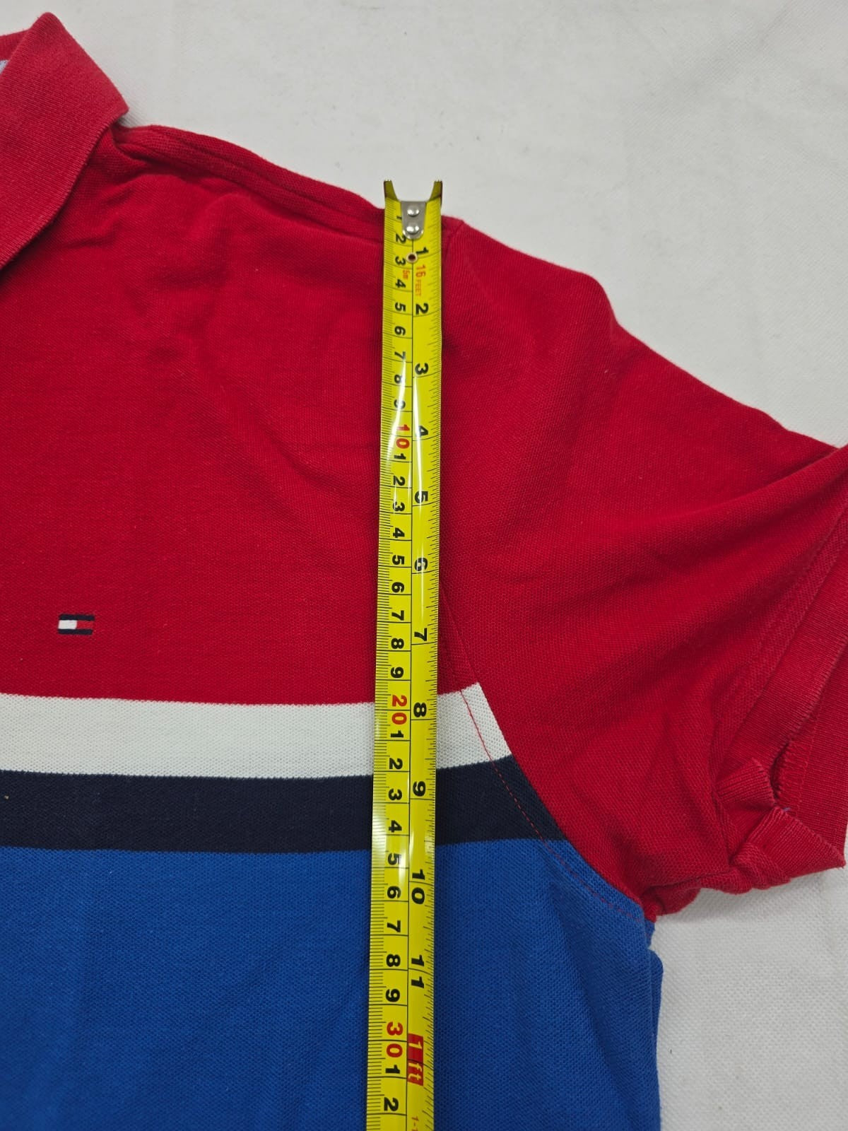 Tommy Hilfiger Men's Colorblock Polo Shirt Red Blue White Size XL