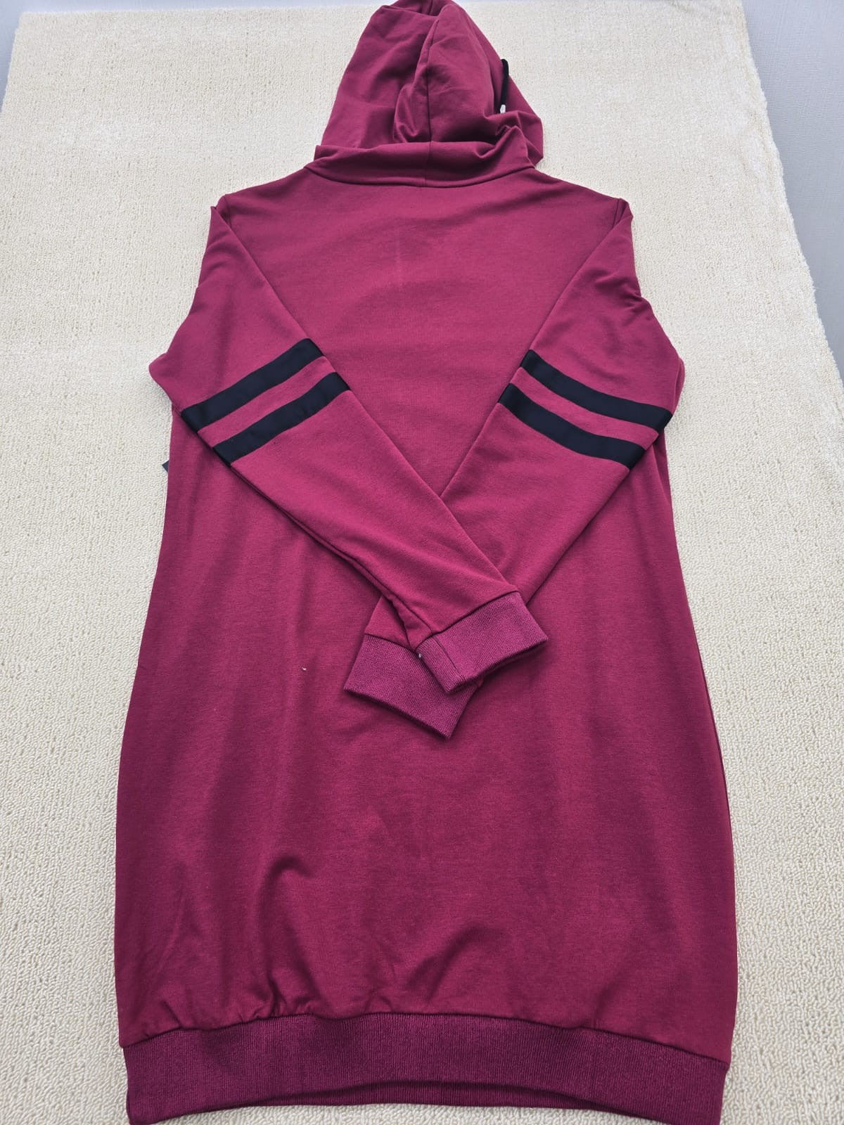 Tiana B Magenta Hoodie Dress M Long Sleeve Stripe Pocket Women