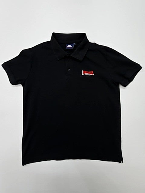 London Boys Black Logo Polo Shirt Size S Wash Inside Out