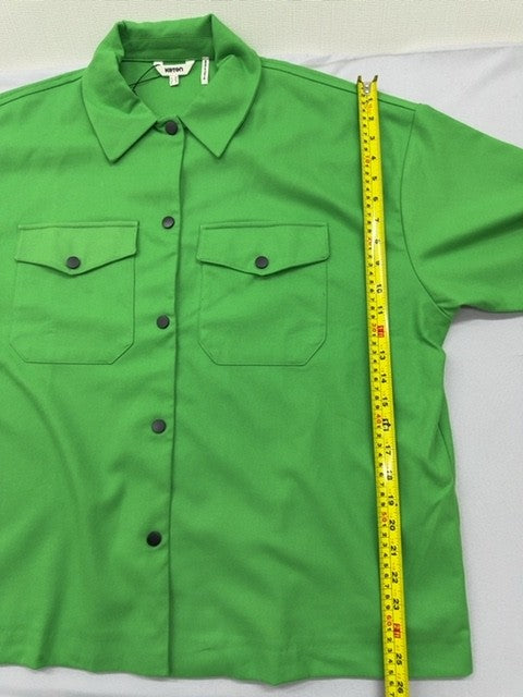 Koton Green Oversized Shirt Jacket EU 42 Snap Button Long Sleeve
