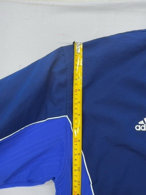 Vintage Adidas Women's Blue Track Training Jacket M #10 Soccer Zip