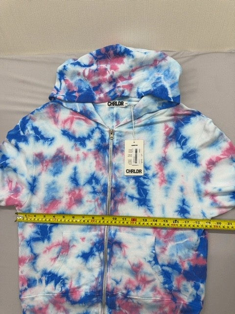 Cheerleader Women's Tie Dye Zipper Hoodie XS Pima Cotton Peru