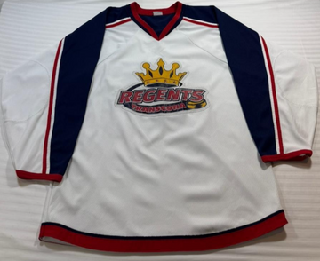 Ak Regents Transcona White Navy Red Hockey Jersey Number 35 Goalie Cut Men'S Xl