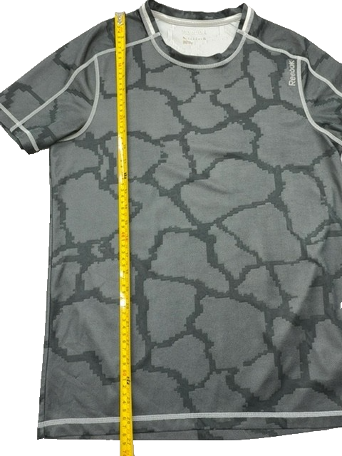 Reebok Men's Gray Camo Short Sleeve T-Shirt Size M Athletic Fit