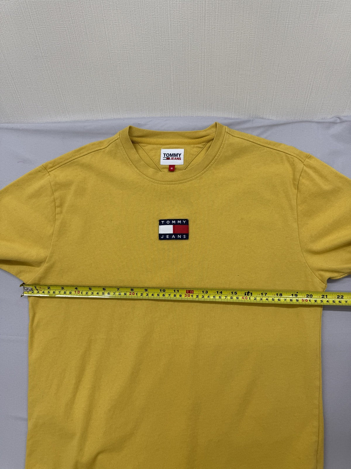 Tommy Jeans Men's Yellow Logo T-Shirt M Regular 100% Cotton